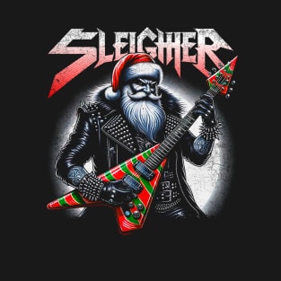 Sleigher Santa Claus Rock Christmas T-Shirt