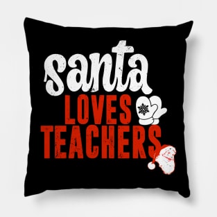 Santa's Favorite Teacher Christmas Women Men Santa Hat Xmas Pillow