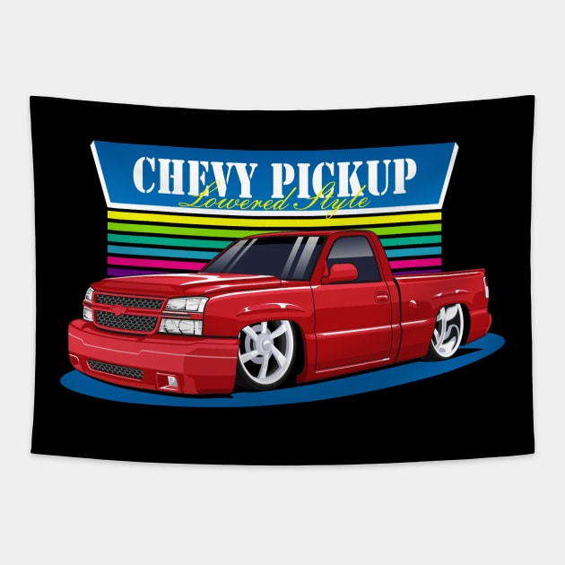 chevy truck lowered style Tapestry by masjestudio