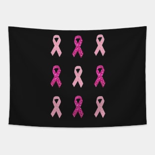 Pink Faux Glitter Awareness Ribbon Pack Tapestry