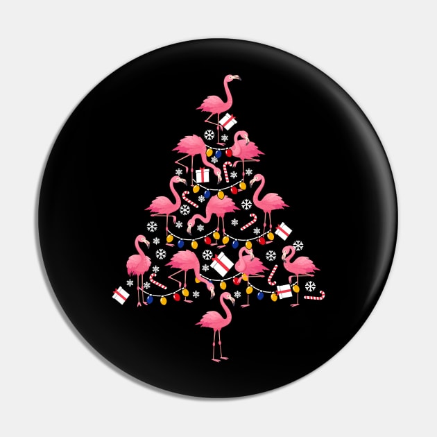 Funny Christmas Men Kids Women Flamingo Ugly Christmas Pin by KsuAnn