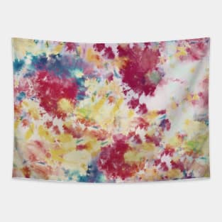 Red, Blue and Yellow Summer Tie Dye Batik Wax Tie Die Print Tapestry