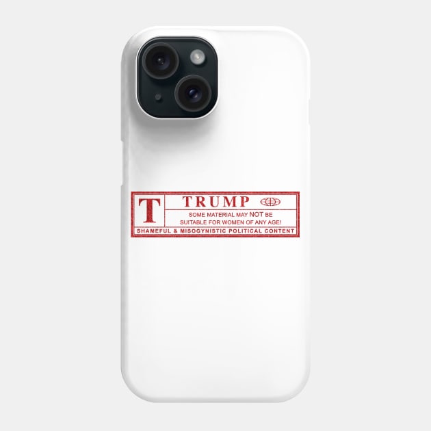 donald trump warning label Phone Case by polisci