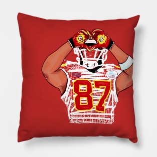 Travis Kelce heart celebration Pillow