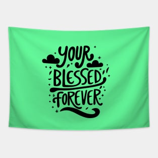 Women with Beautiful Hearts: Blessed Forever typography Tapestry