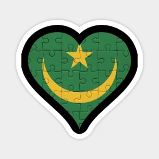 Mauritanian Jigsaw Puzzle Heart Design - Gift for Mauritanian With Mauritania Roots Magnet