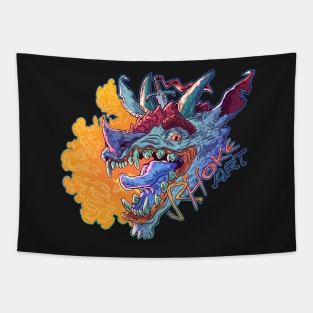 RHokeArt Dragon on Fire Tapestry