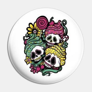 Sugar Skull Cup Cakes Pin