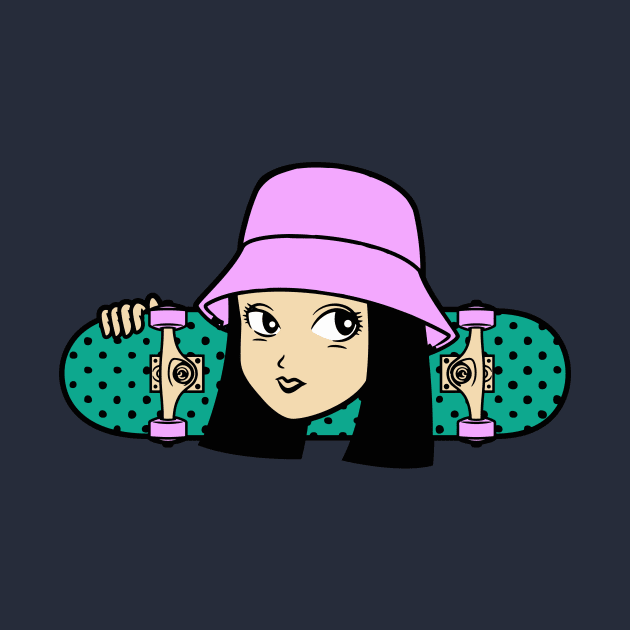 Cool Skater Girl with Bucket Hat by SLAG_Creative