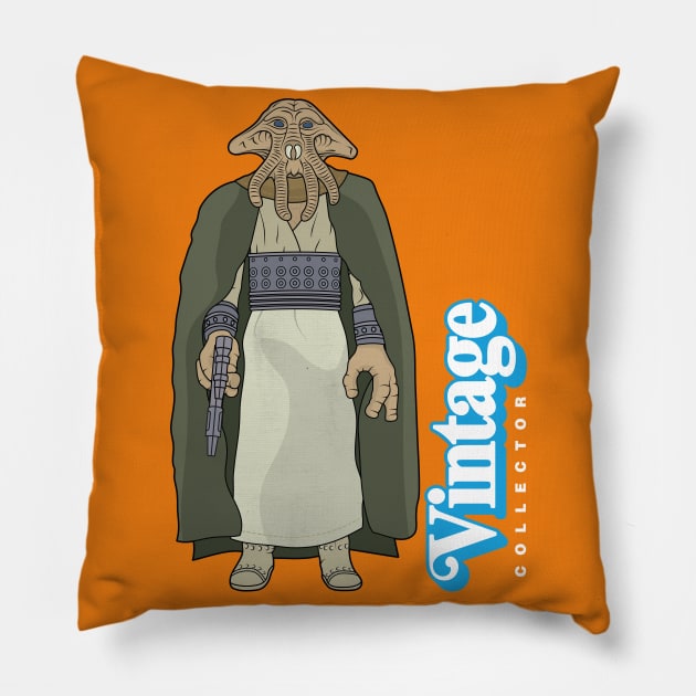 Vintage Collector - Squid Face Pillow by LeftCoast Graphics