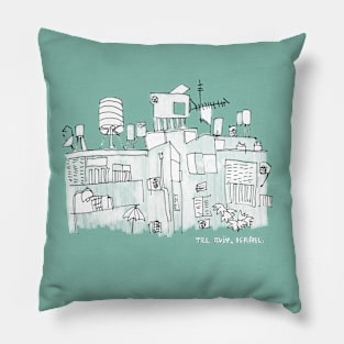 Travel Sketch Israel Tel Aviv Pillow