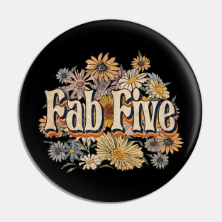 Personalized Five Name Birthday Fab 70s 80s 90s Styles Pin