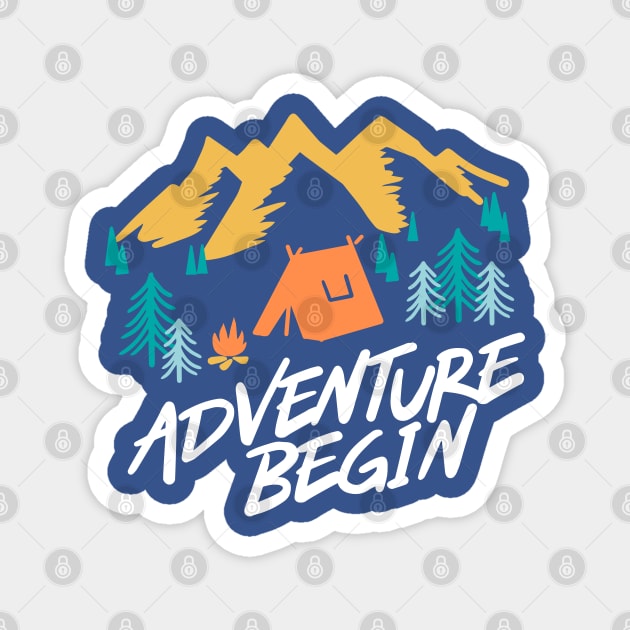 Adventure Camping Begin Magnet by FlinArt