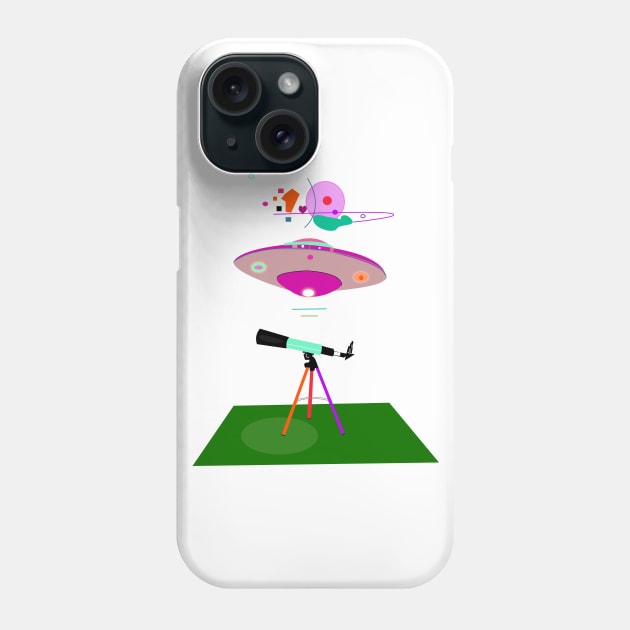 telescope and aliens Phone Case by momomoma