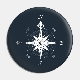 Stylish Compass Fancy White Black Directions Pin