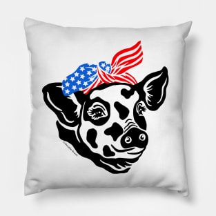 Patriotic Pig USA American Flag Bandana Stars & Stripes Pillow