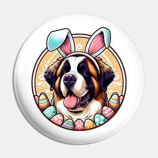 St Bernard Enjoys Easter with Bunny Ears and Joy Pin