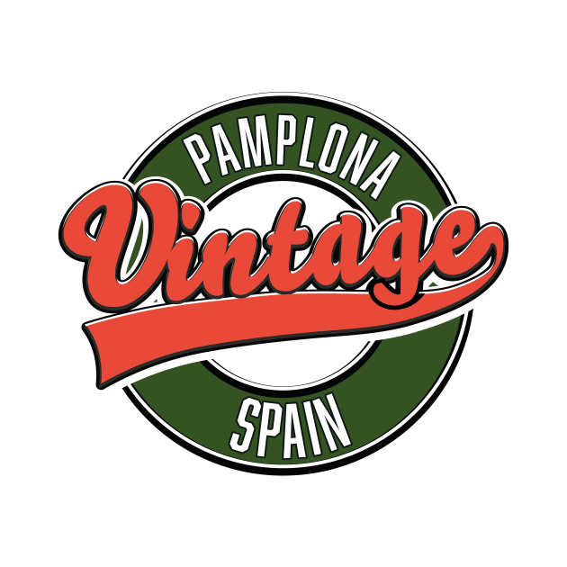 Pamplona spain vintage style logo by nickemporium1