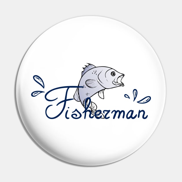 Jumping Fish Fisherman Pin by TNMGRAPHICS