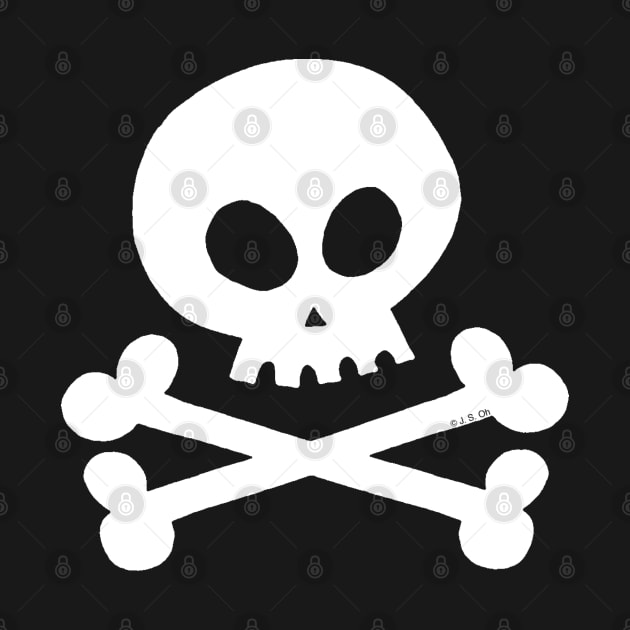 cool white skull crossbones by cartoonygifts