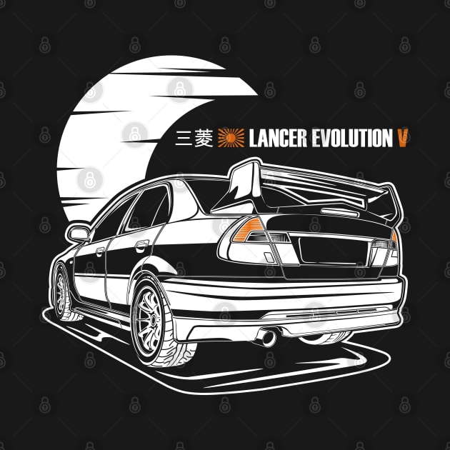 Lancer Evolution V - White Print by WINdesign