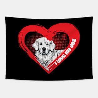 I Love My Golden Retriever - Hunting dog - I Love my dog Tapestry