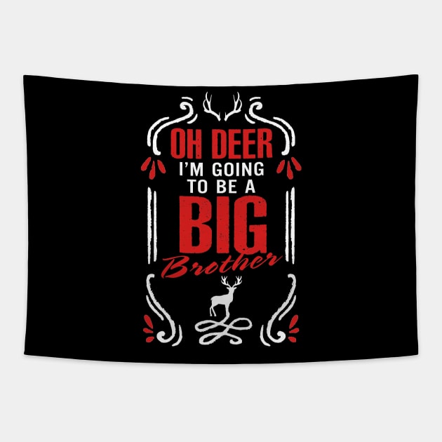 Oh Deer I'm Going to be a Big Brother Christmas Tapestry by martinyualiso