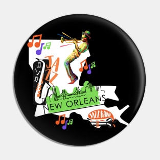 Green New Orleans Louisiana Mardi Gras City Skyline Music Jazz Travel holidays Pin