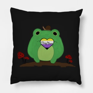 Pronoun Frog They Them Nonbinary Pillow