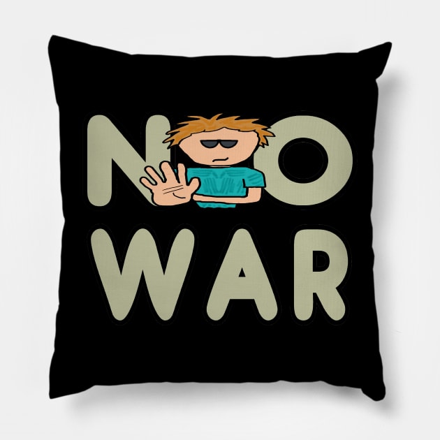 No War Anti-War Pillow by Mark Ewbie