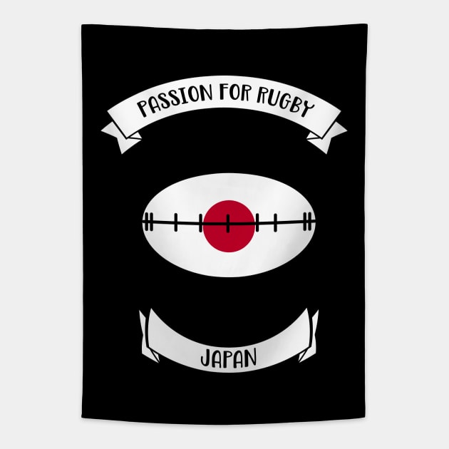Japan rugby design Tapestry by Cherubic