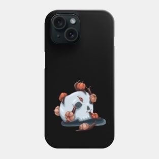 Halloween Pumpkin Snails on a Skull Phone Case