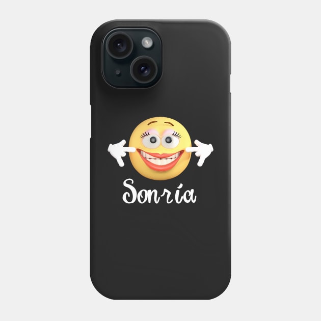 Sonrie Smile Emoji Spanish Mask Phone Case by hispanicworld