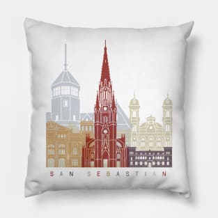 San Sebastian skyline poster Pillow