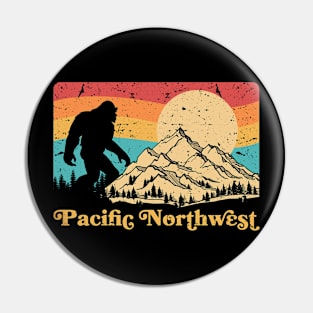 PNW - Pacific Northwest Bigfoot Mountains Vintage bigfoot gift Pin