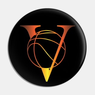 V Basketball Gold 1 Pin