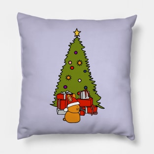 Cute Bunny and Christmas Tree Pillow