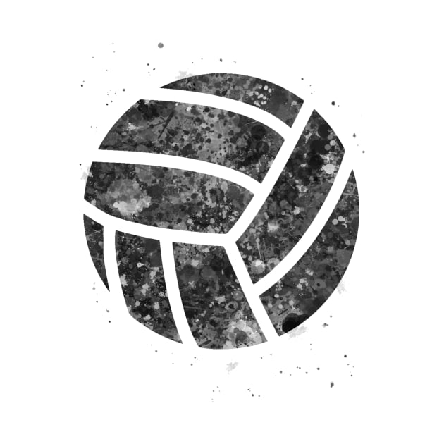 Volleyball Ball black and white by Yahya Art