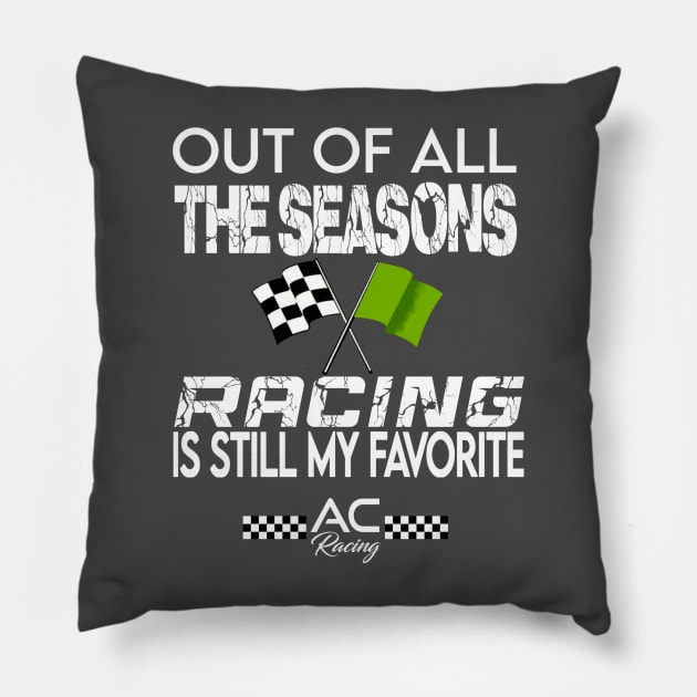 Race Season (Green Flag) Pillow by AC Racing