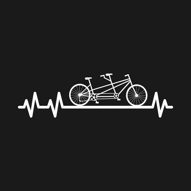 Tandem Bicycle Heartbeat Pulse Cyclist Couple by Foxxy Merch