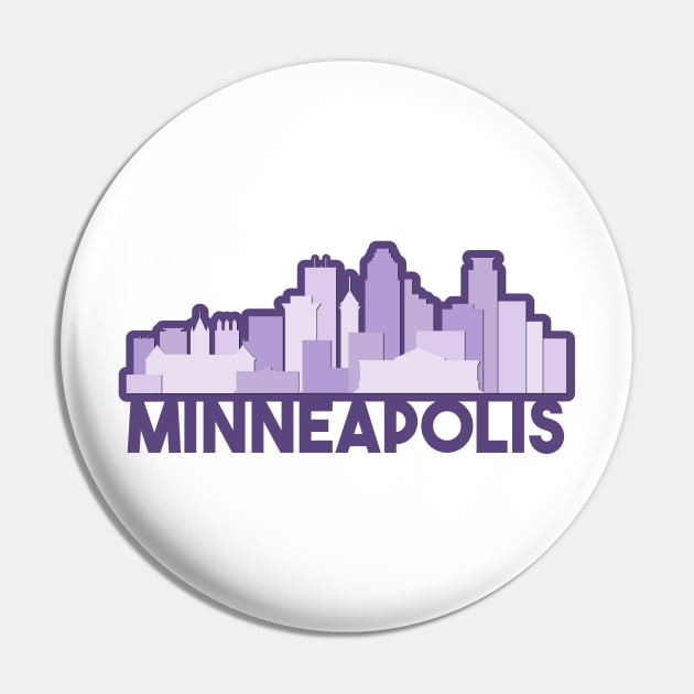 Purple Minneapolis Skyline Pin by sydneyurban