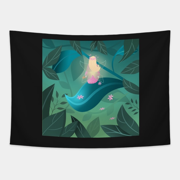Fairy in the forest Tapestry by dreaminks