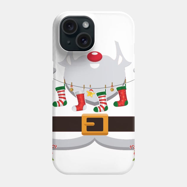 Electrician Claus Santa Christmas Costume Pajama Phone Case by johnbbmerch