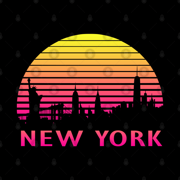 New York 80s Tropical Sunset by Nerd_art