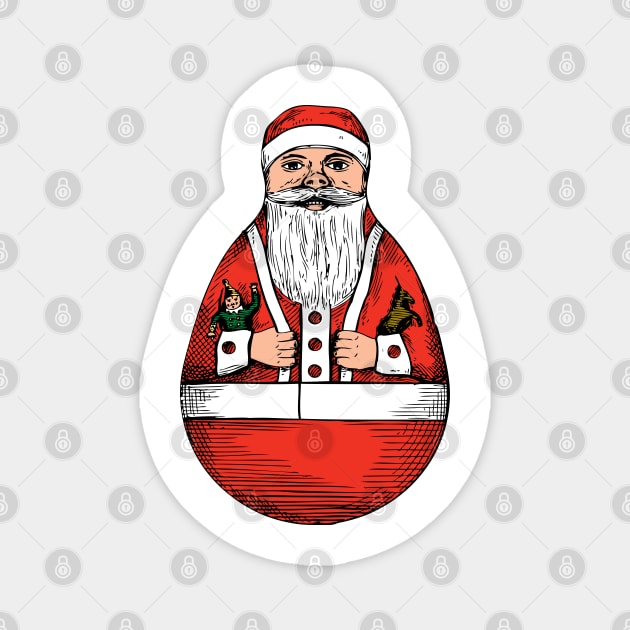 rolly polly Santa Magnet by Vanilla Susu