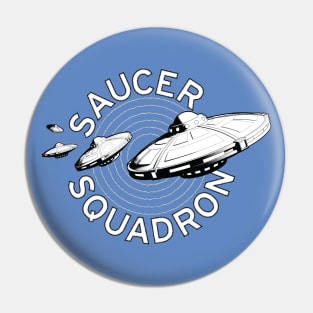 Saucer Squadron B&W Pin