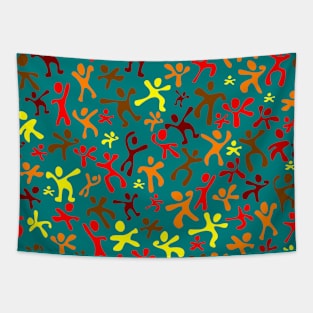 Run Jump Play Repeat on Dark Teal Tapestry