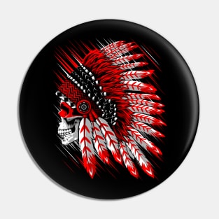 Indian Chief Skull Pin
