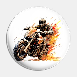 Moto Racing Fast Speed Competition Abstract Pin