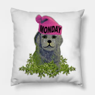 Moody Monday Beanie Puppy Pillow